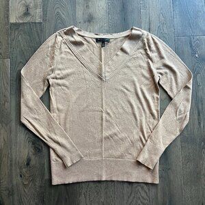 Banana Republic Silk Cashmere V-Neck Sweater Tan Size XS